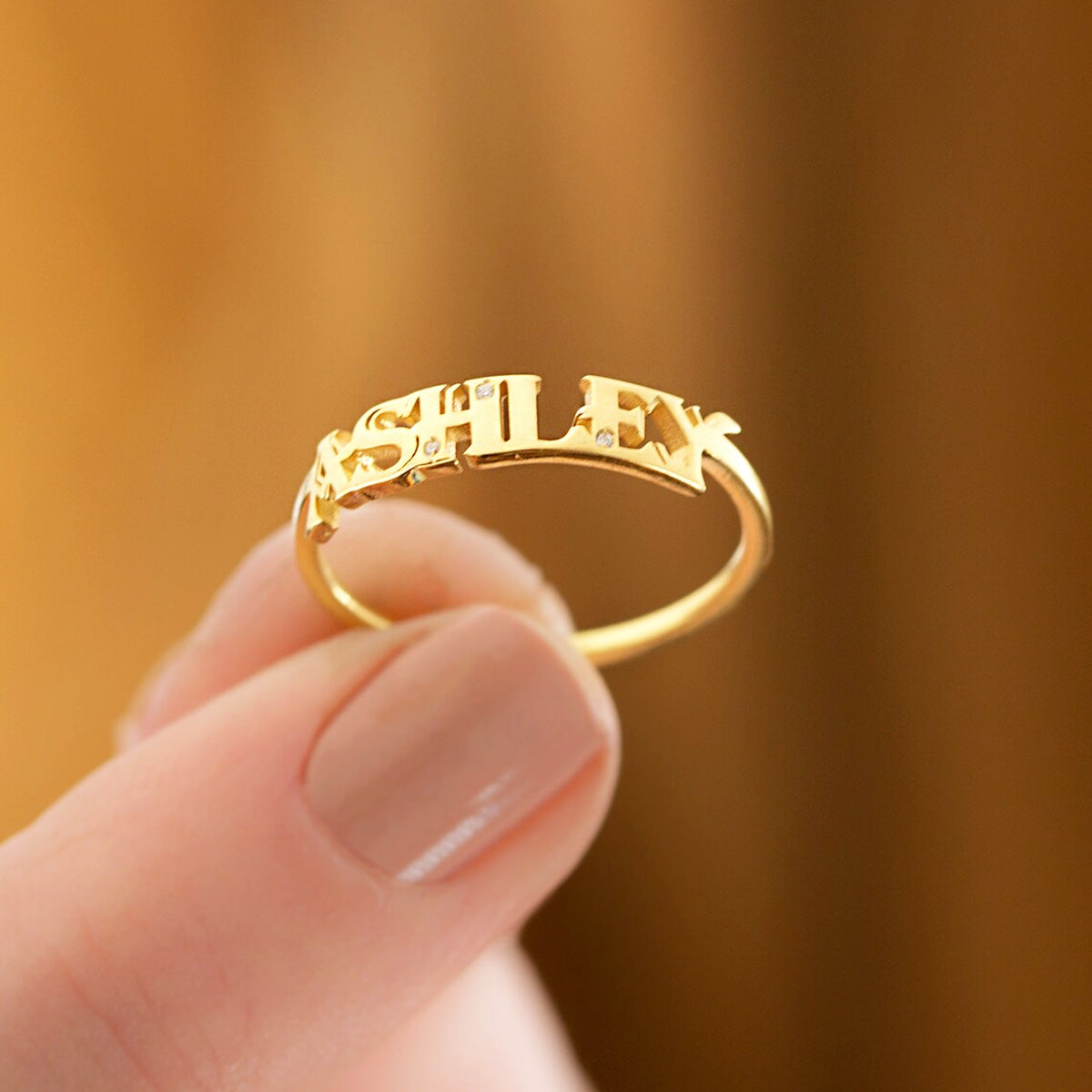 Custom Name Ring Personalized Jewelry for Women - 14K Solid Gold