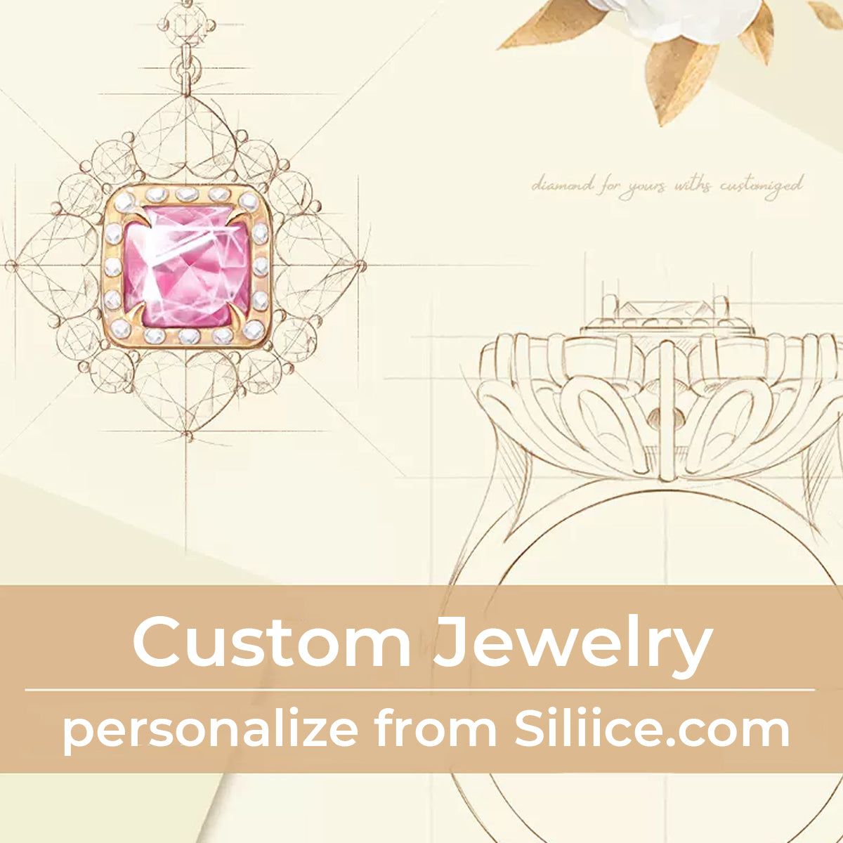 Advanced Custom 14K 18K Jewelry Gemstone Setting High Quality Inlay Diamond Processing Jewelries
