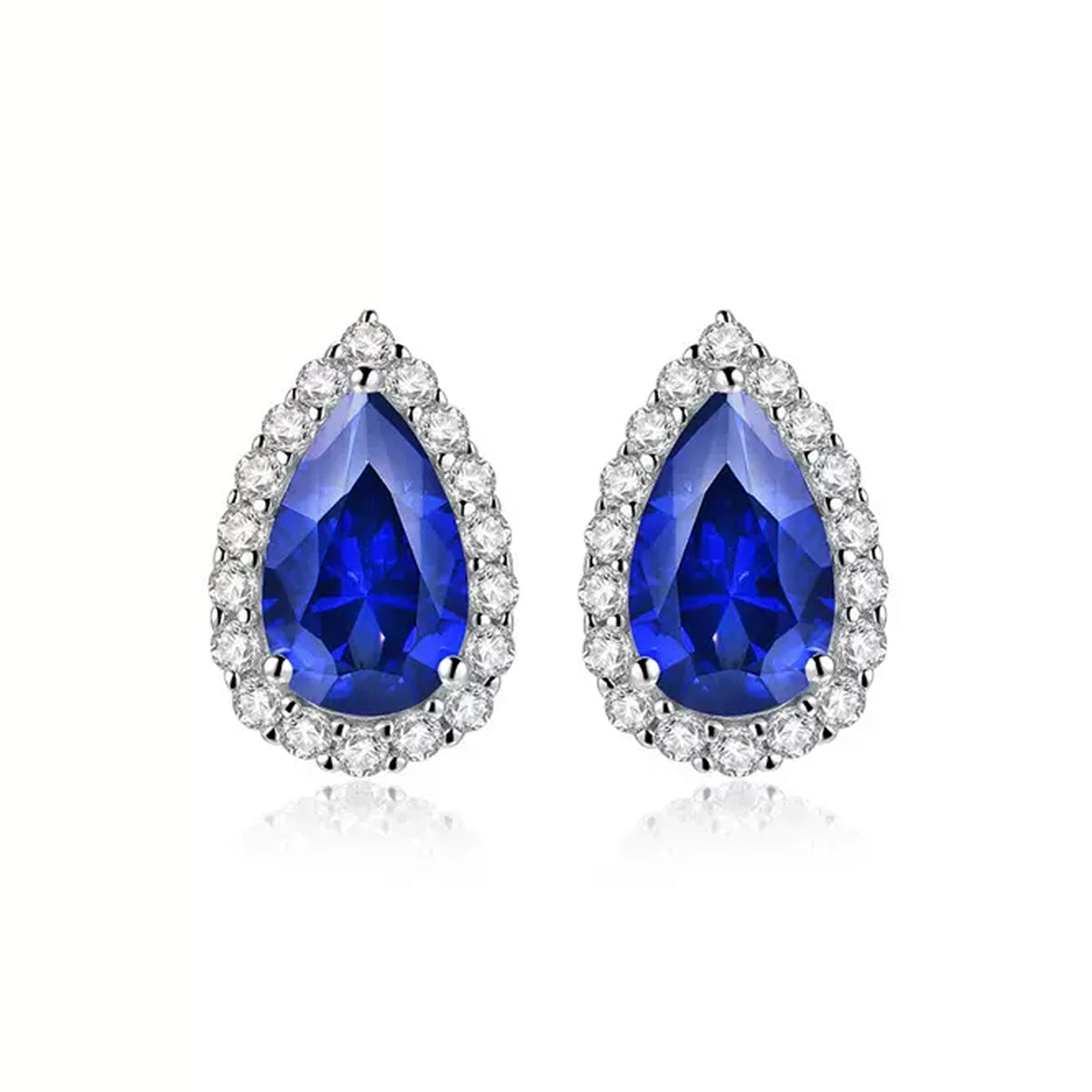Siliice Jewelry - Sapphire Series -  Royal Blue Earrings Teardrop-shaped Lab-grown Gemstones For Women