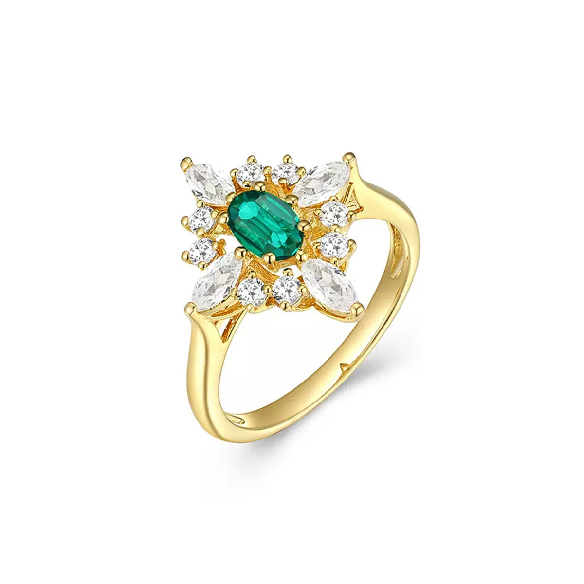 Siliice Jewelry - Emerald Series  Ring - Green Lab-grown Gemstones Ring For Women