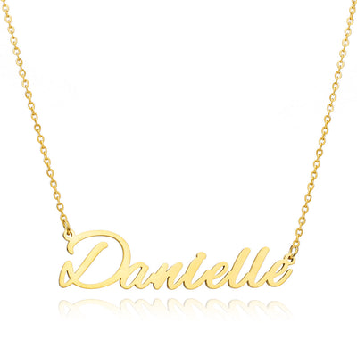 14K Solid Gold Name Necklace, Gold Nameplate Necklace, Custom Name Necklace, Personalized Dainty Necklace