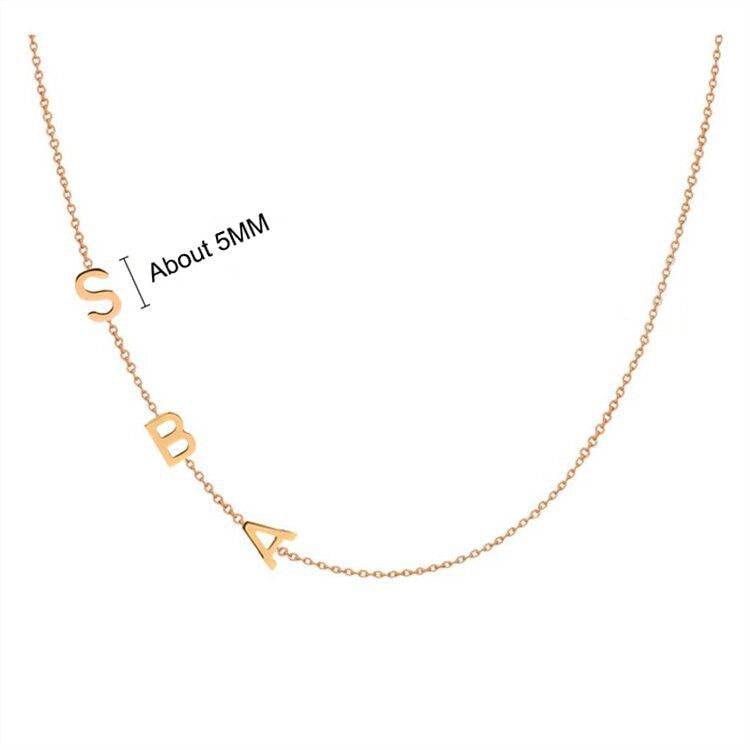 Custom Sideways Letter Necklace - Solid 14K | 18K Gold