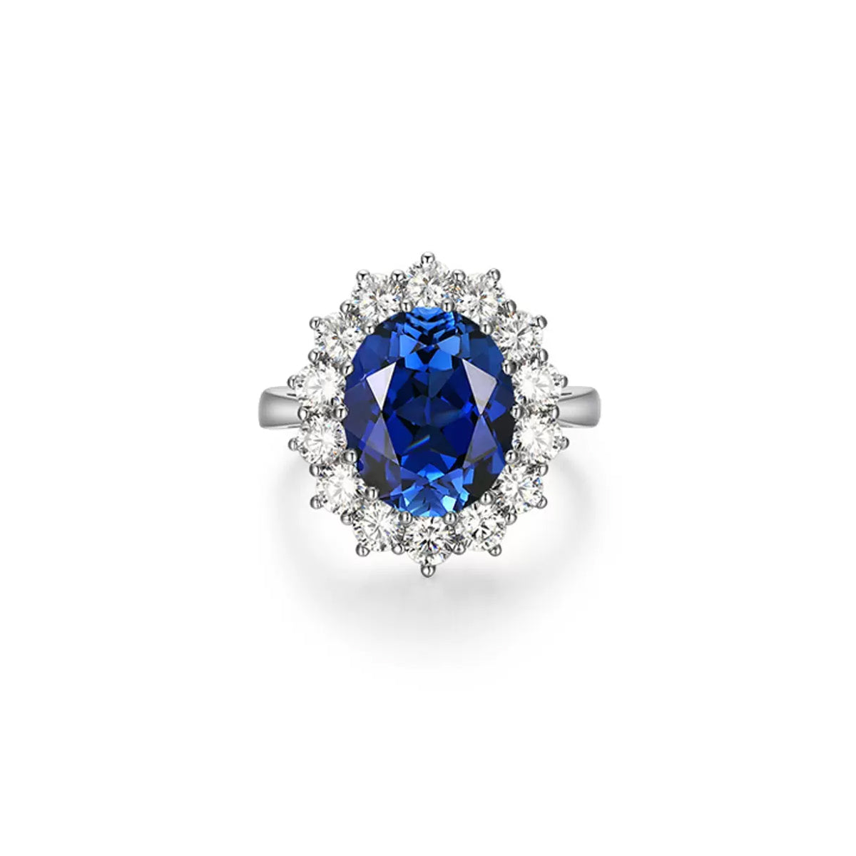 Siliice Jewelry - Sapphire Series - Princess Diana  Inspired Ring - Royal Blue Cornflower Ring Lab-grown Gemstones For Women
