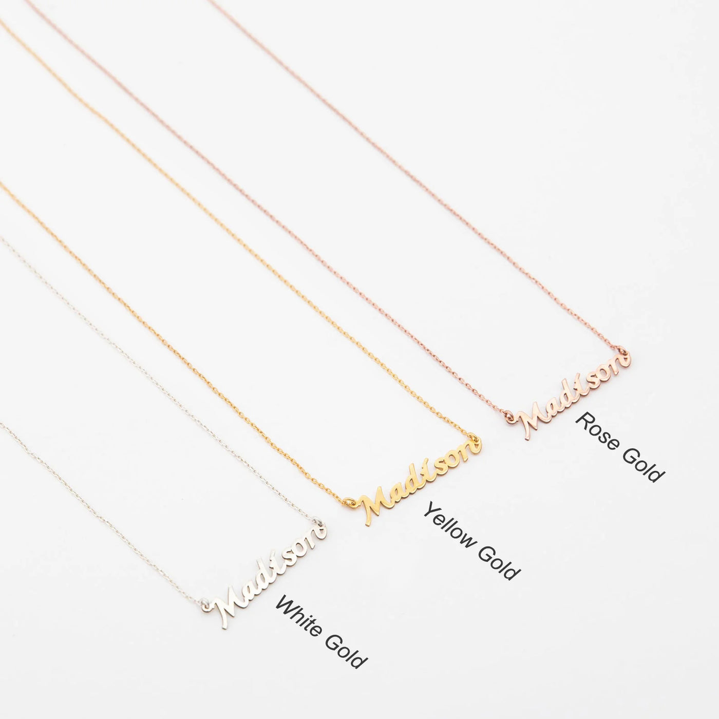 Custom Spaced Letter Name Necklace - Solid 14K | 18K Gold