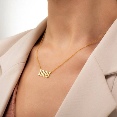 Gold Number Necklace, Personalized Number Necklace