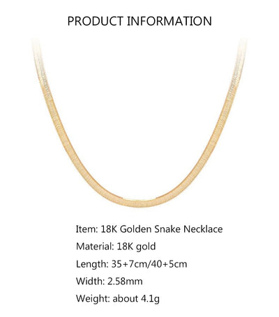 Solid 18K Gold Snake Necklace