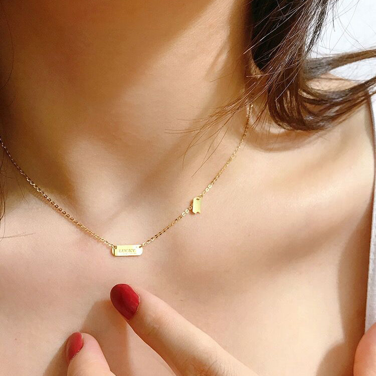Solid 14K Gold Lucky Necklace
