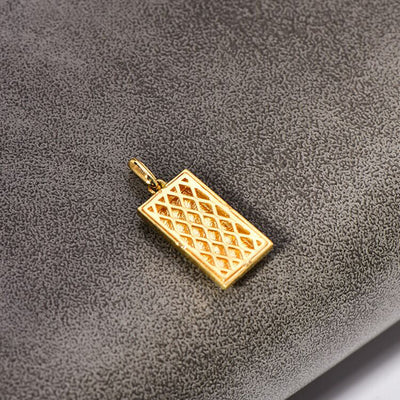 Solid 14K Gold Geometric Lucky Necklace