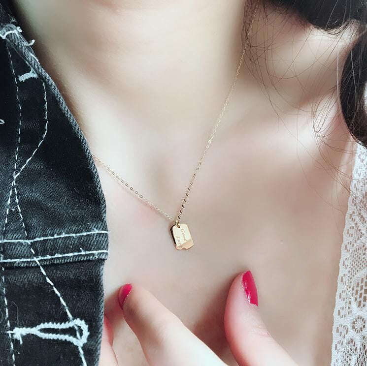 Solid 14K Gold Good Luck Necklace
