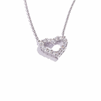 Hollow Heart Zircon Necklace-S925 Solid Silver