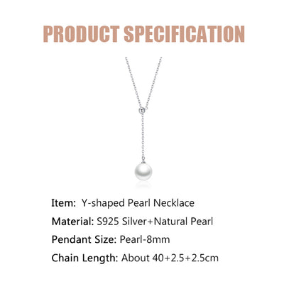 Y-shaped Pearl Necklace-S925 Solid Silver