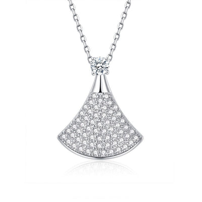 Skirt Full Zircon Necklace-S925 Solid Silver
