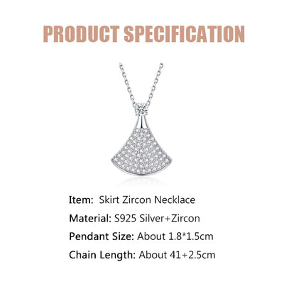 Skirt Full Zircon Necklace-S925 Solid Silver