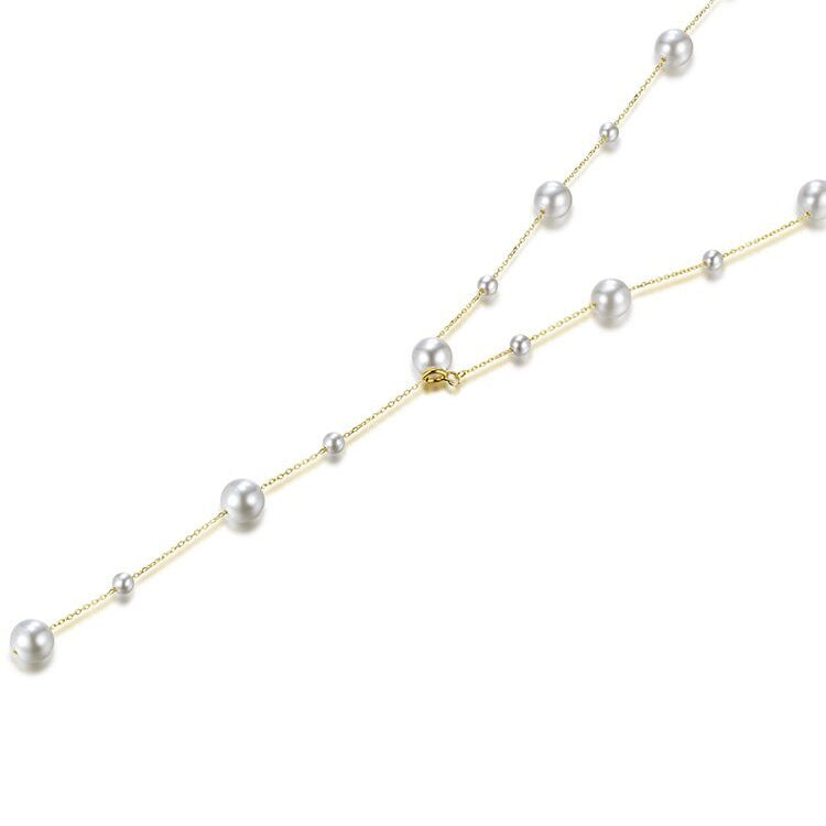 Natural Freshwater Pearls Necklace-S925 Solid Silver