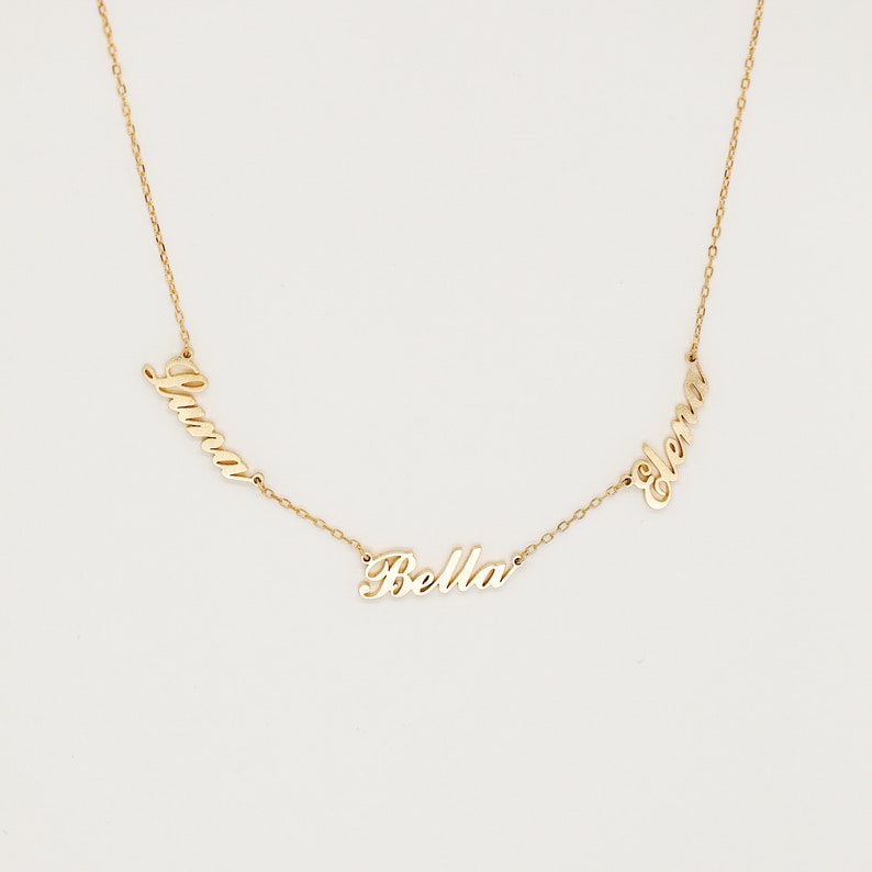 Triple Name Necklace - Double Name Necklace - Multiple Name Necklace