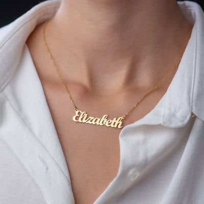 14K Gold Plated Name Necklace, Necklace for Women, Any Name Necklace, Mom and Girls Name Necklace